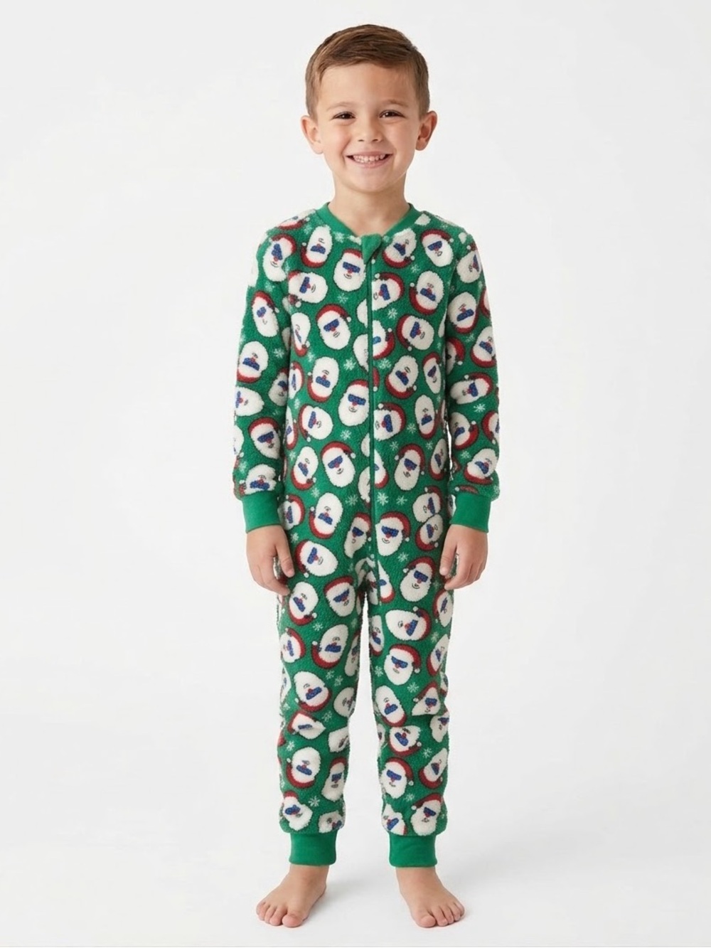 Children’s Place Santa Christmas Holiday Festive Footless Onsie Pajamas Sz 7 8